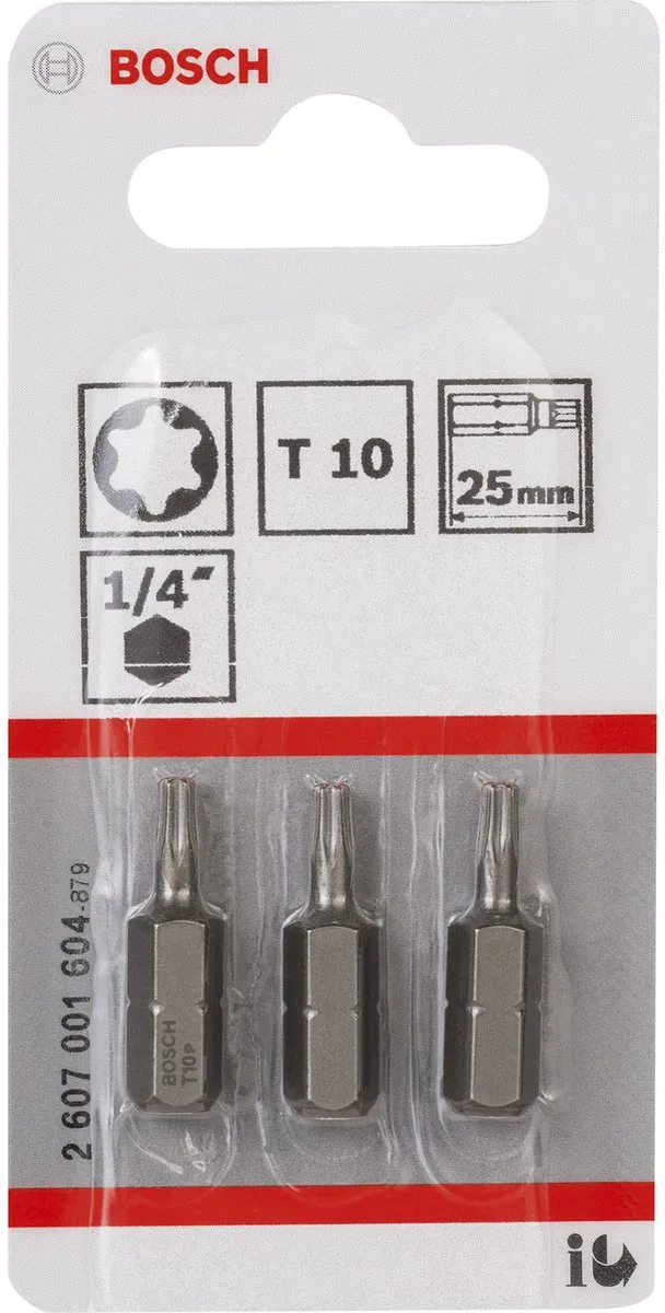 Bosch Bit T10 Extra-hard - 25mm - 3 Stuks