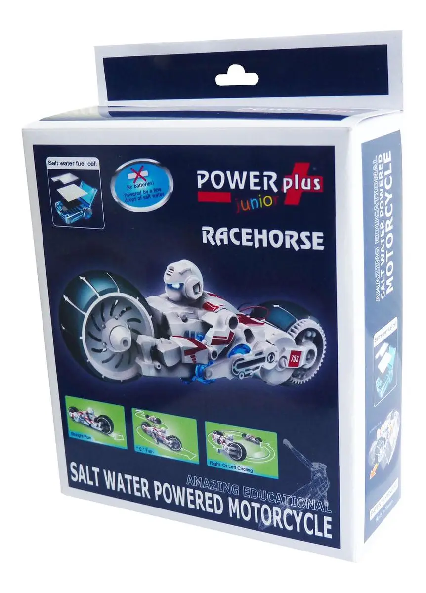 Powerplus Racehorse Zoutwater Aangedreven Motorfiets - 56 Onderdelen - Wit/Blauw