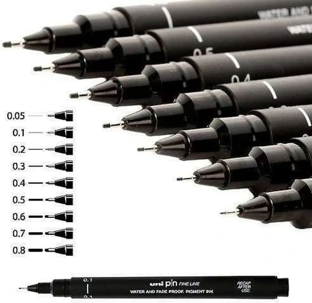uni-ball PIN08-200 Zwart Markeerstiften - 12 Stuks
