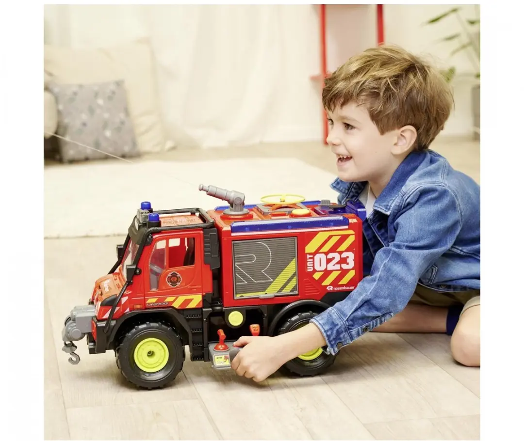 Dickie Unimog U530 Fire Rescue Brandweerwagen - 203719033 - Rood/Zwart/Geel - afbeelding 6 van 6