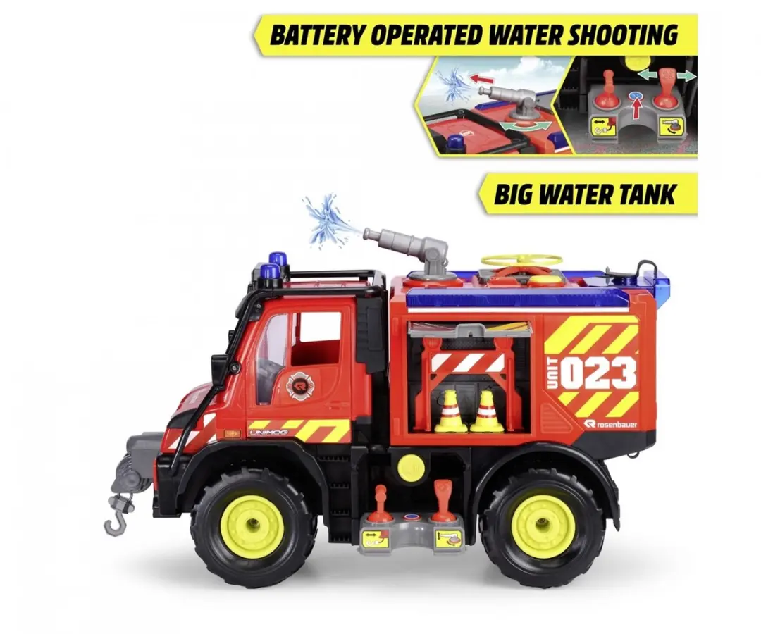 Dickie Unimog U530 Fire Rescue Brandweerwagen - 203719033 - Rood/Zwart/Geel