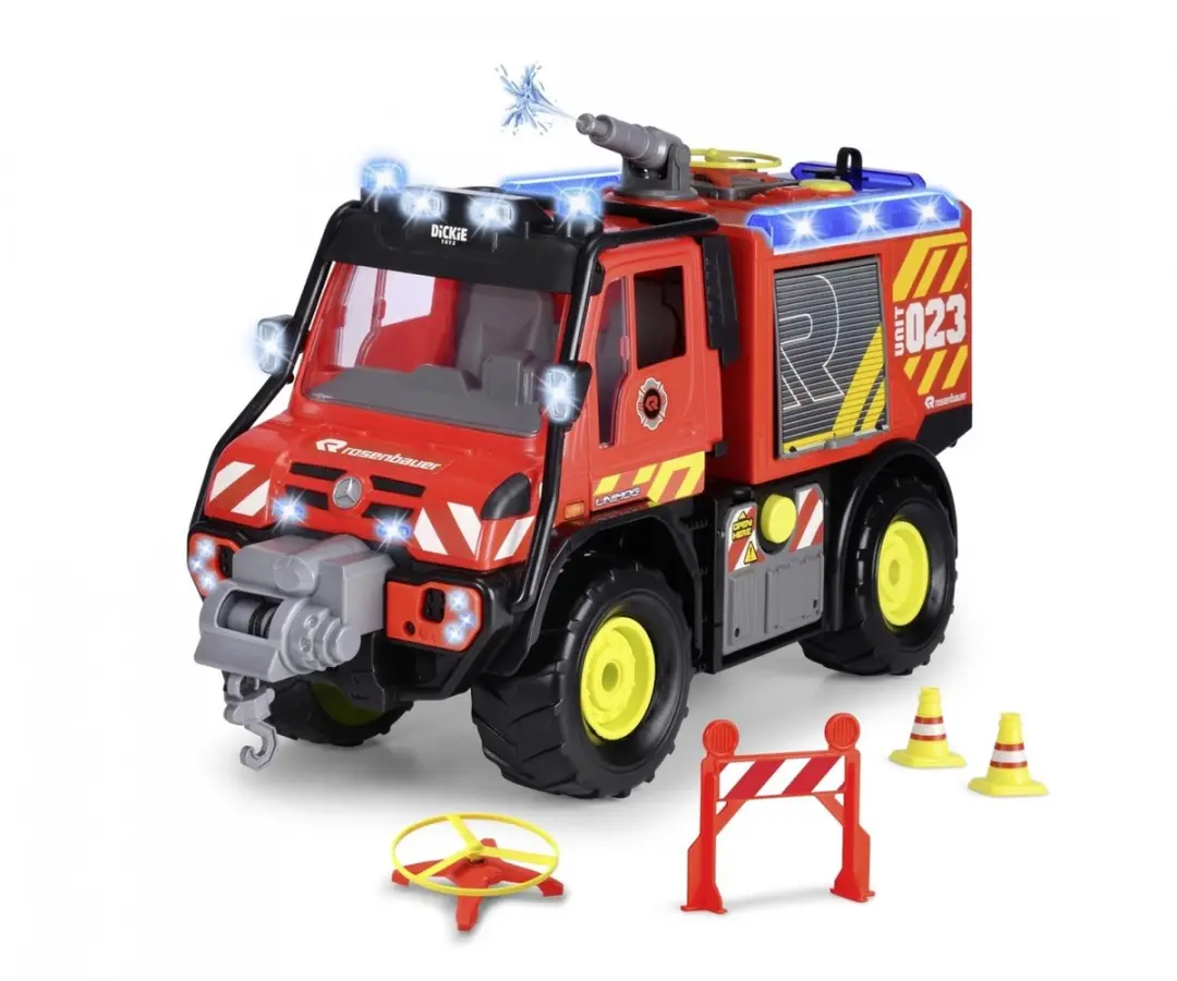 Dickie Unimog U530 Fire Rescue Brandweerwagen - 203719033 - Rood/Zwart/Geel