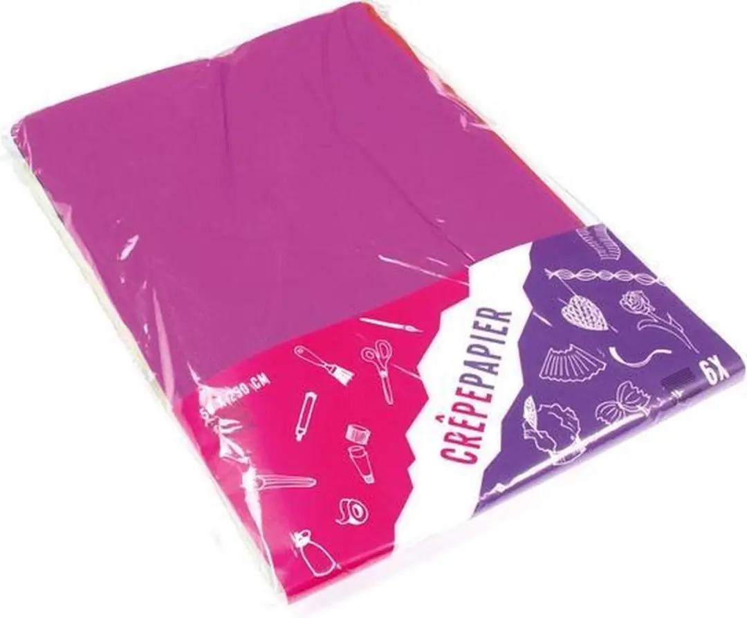 Kangaro Crepe Papier 50x250cm - 6 Kleuren
