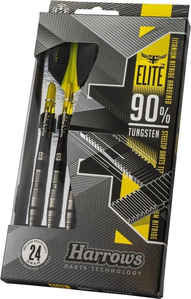 Harrows Elite Steeltip 21gr - 90% - Geel/Zwart