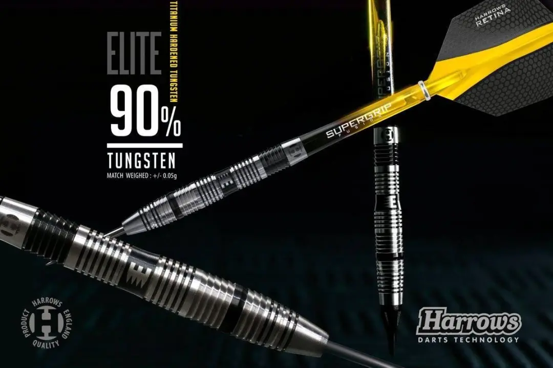 Harrows Elite Steeltip 21gr - 90% - Geel/Zwart