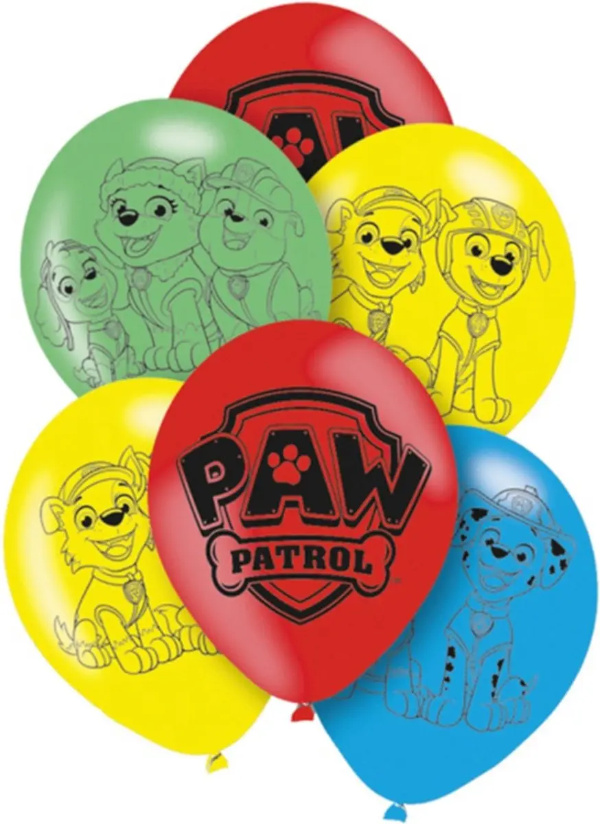 PAW Patrol Themafeest Ballonnen - 12 Stuks - 28cm - Multi