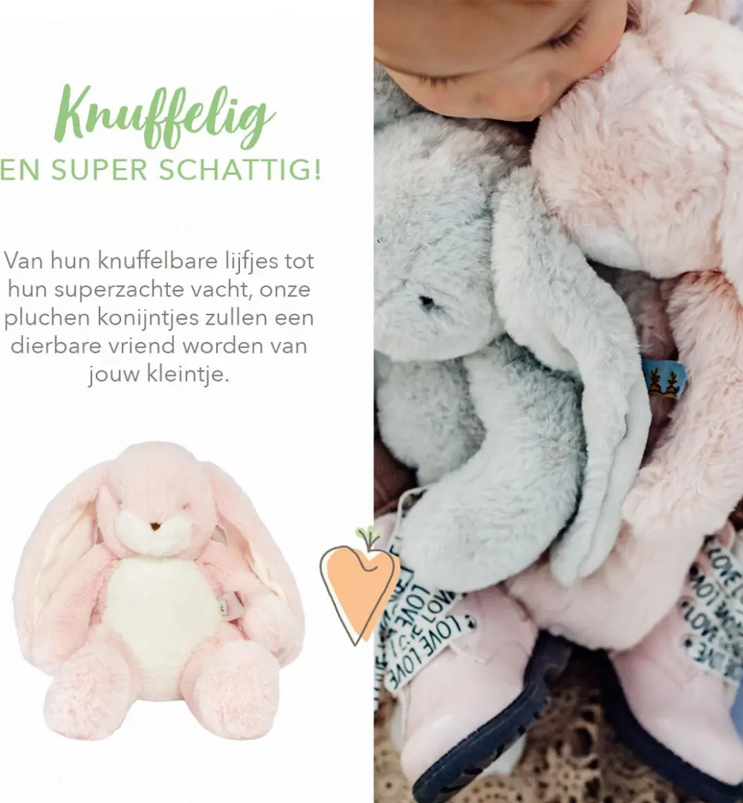 Bunnies By The Bay Nibble Knuffelkonijn 30cm - Roze