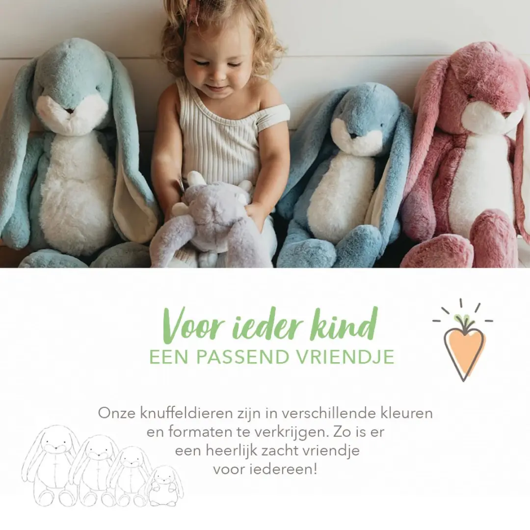 Bunnies By The Bay Nibble Knuffelkonijn 30cm - Roze