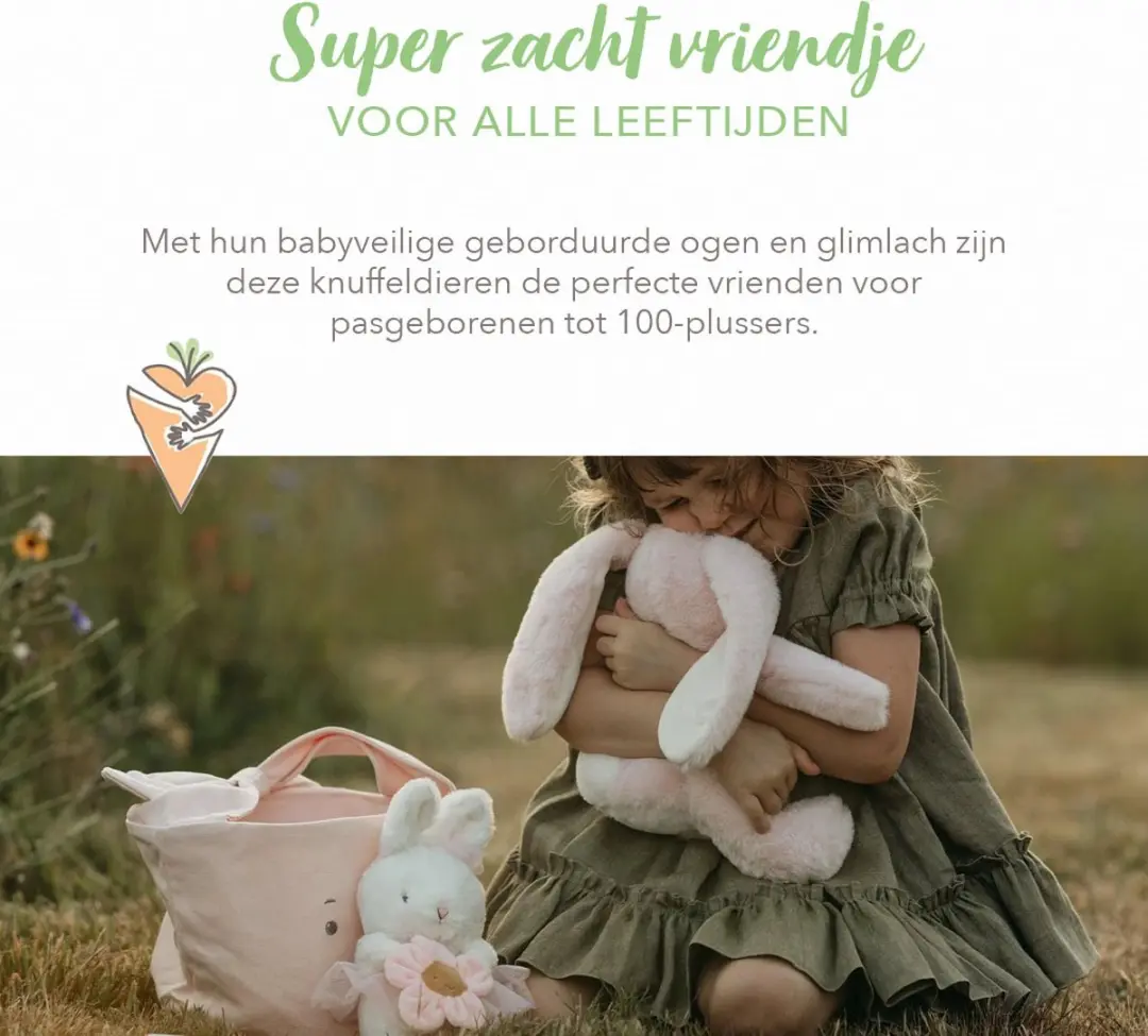 Bunnies By The Bay Nibble Knuffelkonijn 30cm - Roze