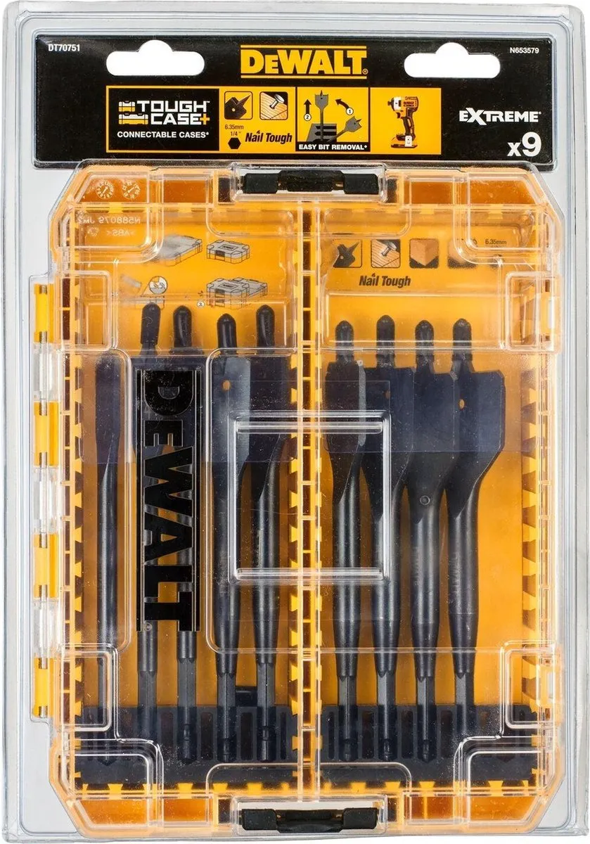 DeWalt DT70751 9-delige Speedboren Set - Metaal - 12-32mm