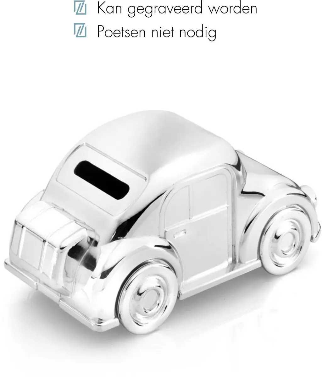 Zilverstad Spaarpot Auto - Zilver