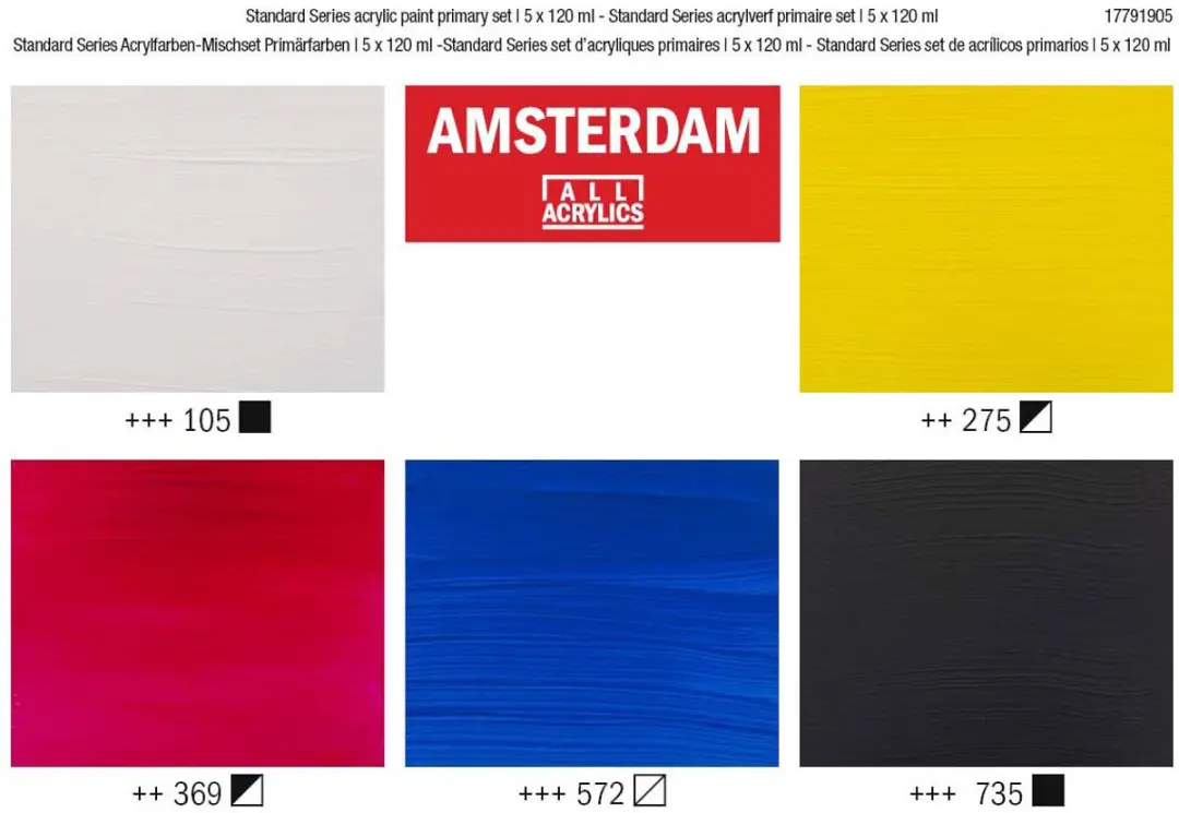 Amsterdam Standard Acrylverf Primaire Set - 5 x 120ml - Assorti