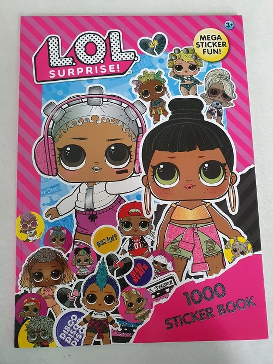 LOL Surprise Stickerboek - 1000 Stickers - Roze/Zwart/Wit