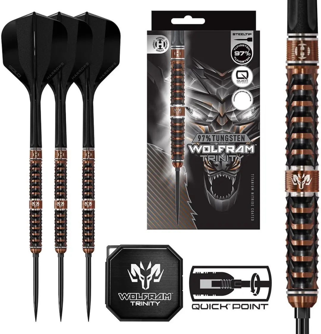 Harrows Wolfram Trinity Quick Point Dartpijlen 3 Stuks