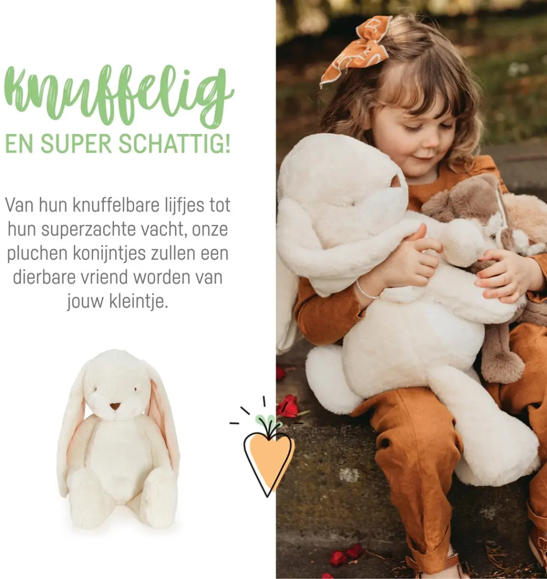 Bunnies By The Bay Floppy Nibble Knuffel - 52cm - Crème