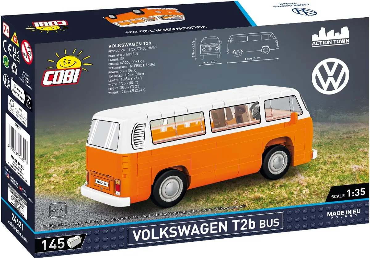 Cobi VW T2B Bus Bouwset 145-delig - 1:35 - Meerkleurig
