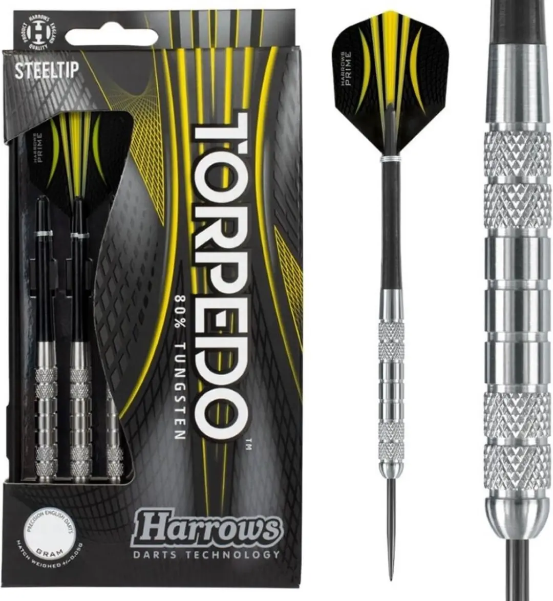 Harrows Torpedo 80% Tungsten 27g - 3 Stuks - Wit/Blauw/Rood