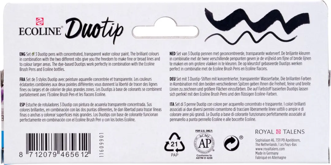 Ecoline Duotip Marker Set Secundair - 3 Stuks