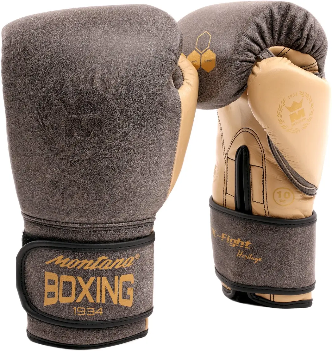 Montana X-FIGHT Heritage Bokshandschoenen 14 oz - Bruin