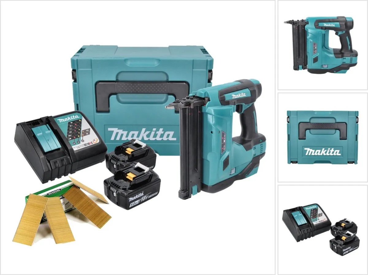 Makita DBN 500 RTJ Accu-Kramspijkermachine 18V