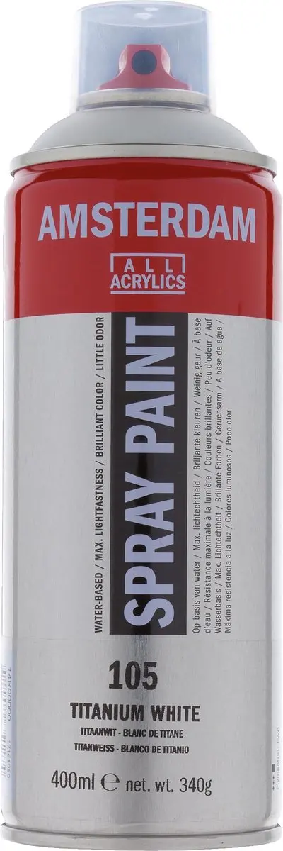 Amsterdam Spuitbusverf Titaanwit 400ml