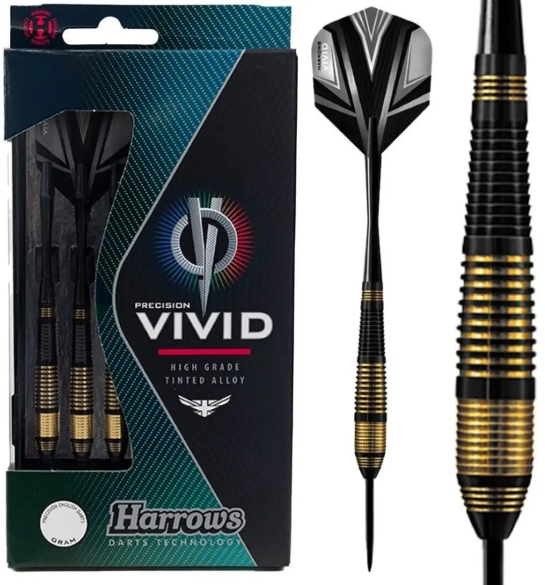 Harrows VIVID BLACK Darts - 3 Stuks