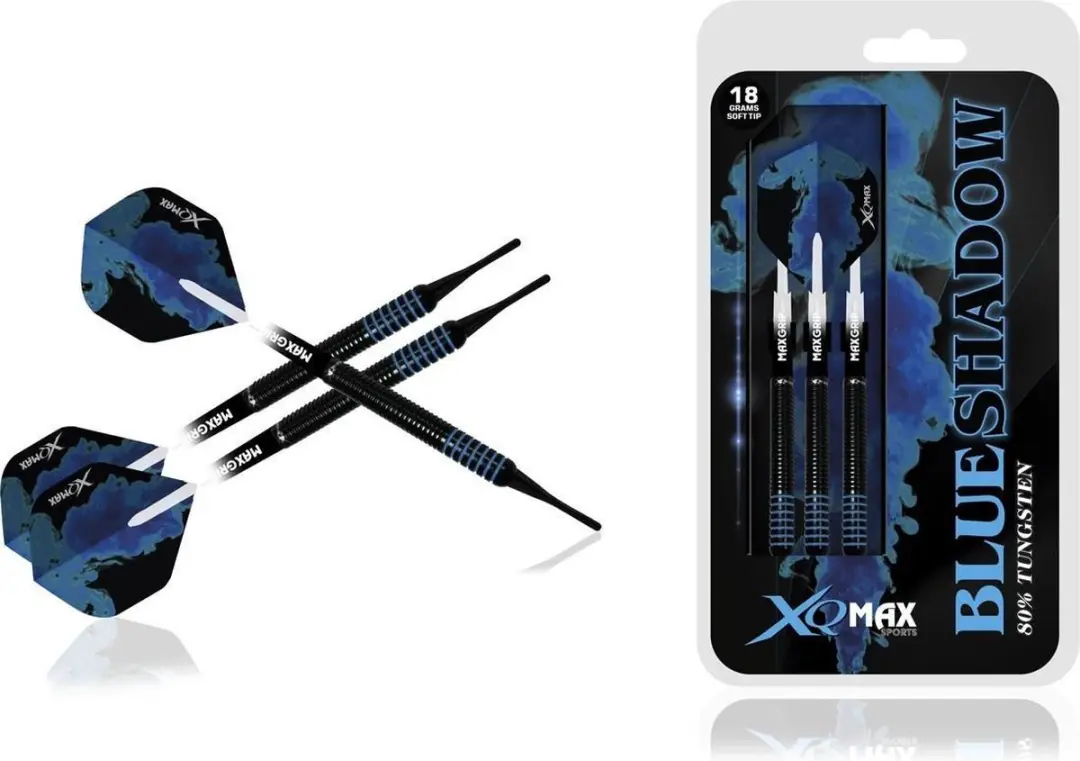 XQMax Dartpijlen Blue Shadow 18g - 3 Stuks - Zwart/blauw