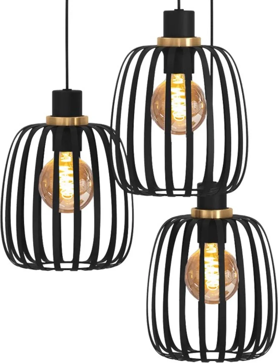 Eglo Pocicas Hanglamp E27 Ø35cm - Zwart/Goud