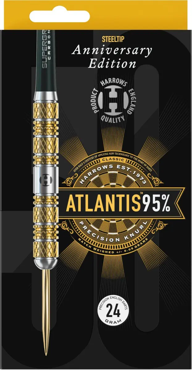 Harrows Atlantis 26GR Darts - 3 Stuks - Zilver/Goud