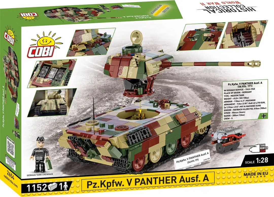 Cobi 2654A Pz Kpfw. V Panther Ausf. A - 1152 Stukken - Meerkleurig
