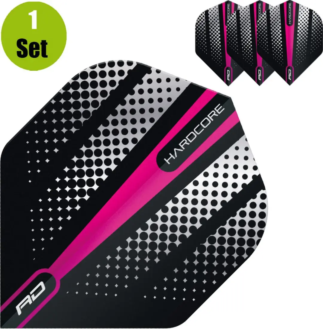 Red Dragon Hardcore Radical Pink Flash Dart Flights - 3 Stuks