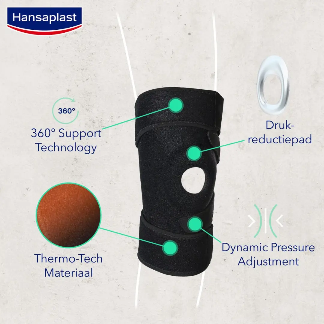 Hansaplast Protective Sport Kniebandage - Verstelbaar - Zwart