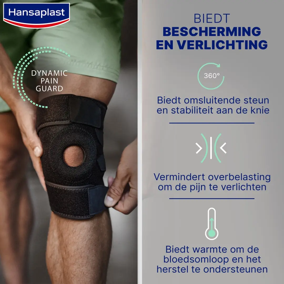 Hansaplast Protective Sport Kniebandage - Verstelbaar - Zwart