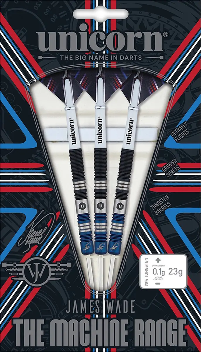Unicorn James Wade The Machine Two Tone Dartpijlen - 3 Stuks