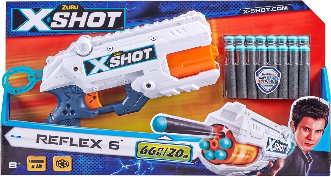 ZURU X-Shot Excel Reflex 6 Blaster - 16 Pijlen - Wit/Blauw - afbeelding 6 van 6