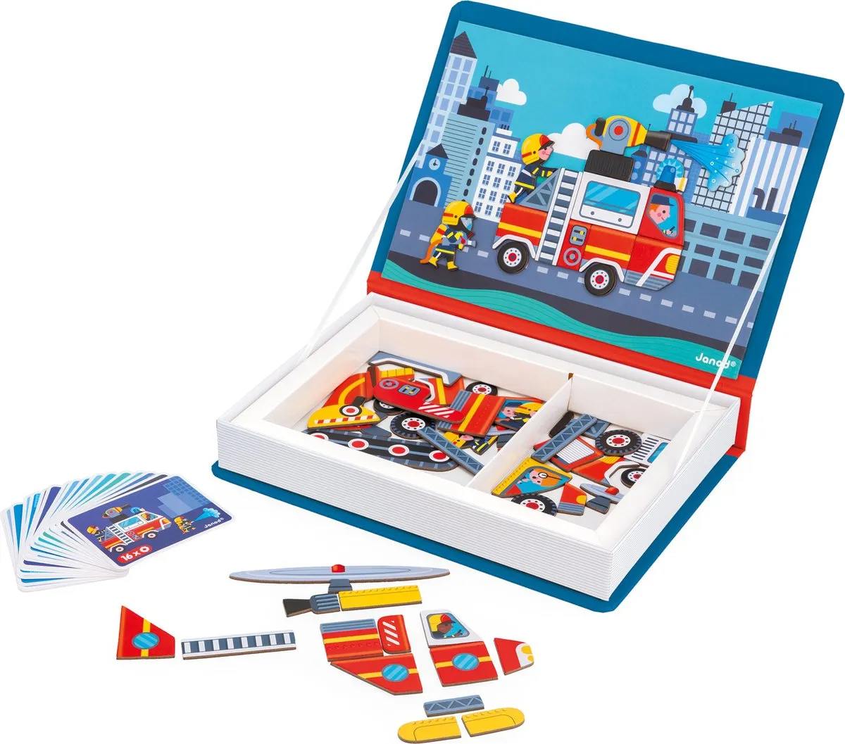 Janod Magnetibook Brandweer 2583 - Speelset met 60 Magneten