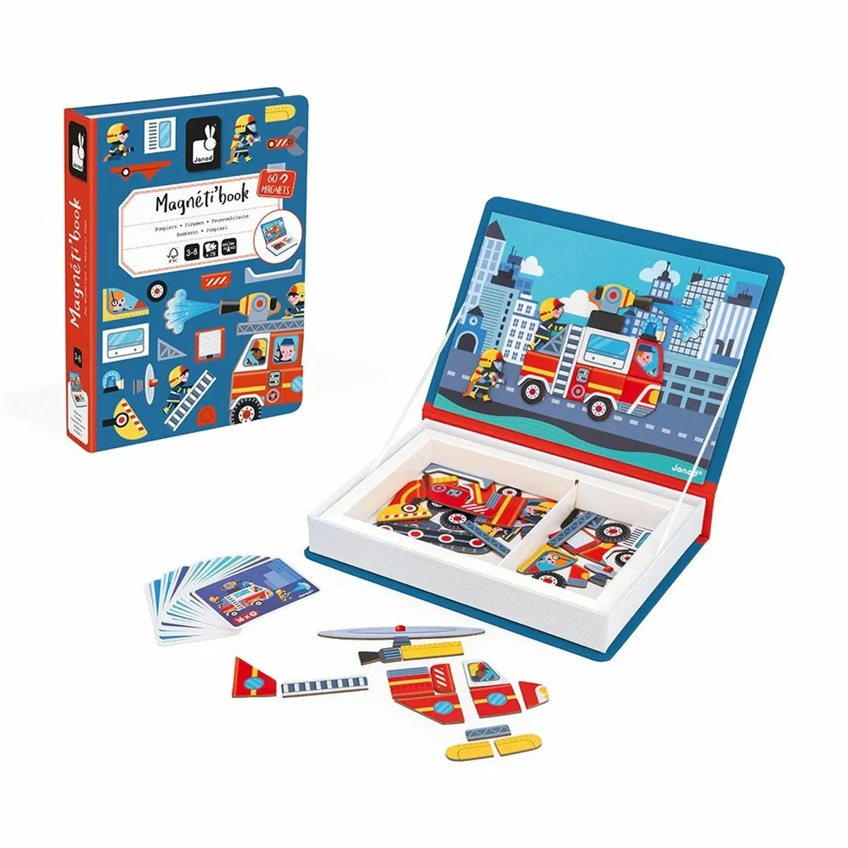 Janod Magnetibook Brandweer 2583 - Speelset met 60 Magneten - afbeelding 6 van 6