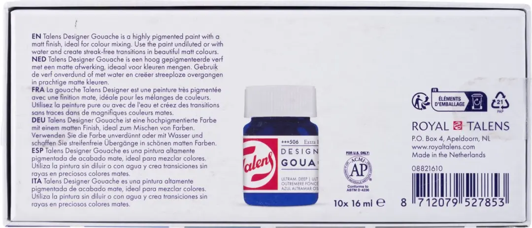 Talens Gouache Colour Mixing Set 10x16ml - afbeelding 6 van 6