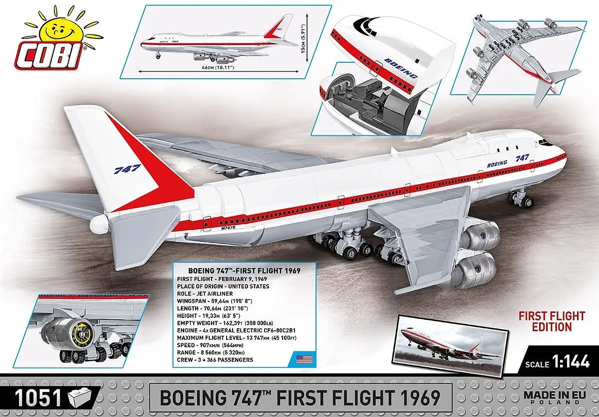 Cobi 747 Eerste Vlucht 1969 - 1051 Stukken - Meerkleurig
