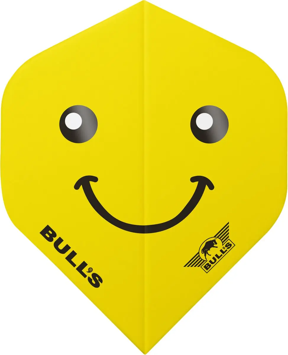 Bull's Smiley 100 BU-50911 Dart Flights - 3 Stuks - Geel