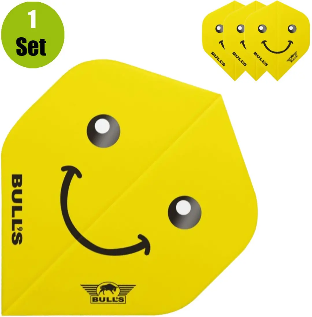 Bull's Smiley 100 BU-50911 Dart Flights - 3 Stuks - Geel