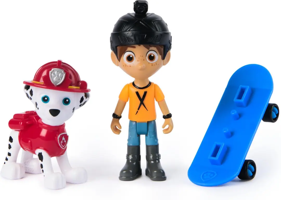 PAW Patrol Marshall & Danny Skateboard Speelfigurenset - Marshall - afbeelding 2 van 6