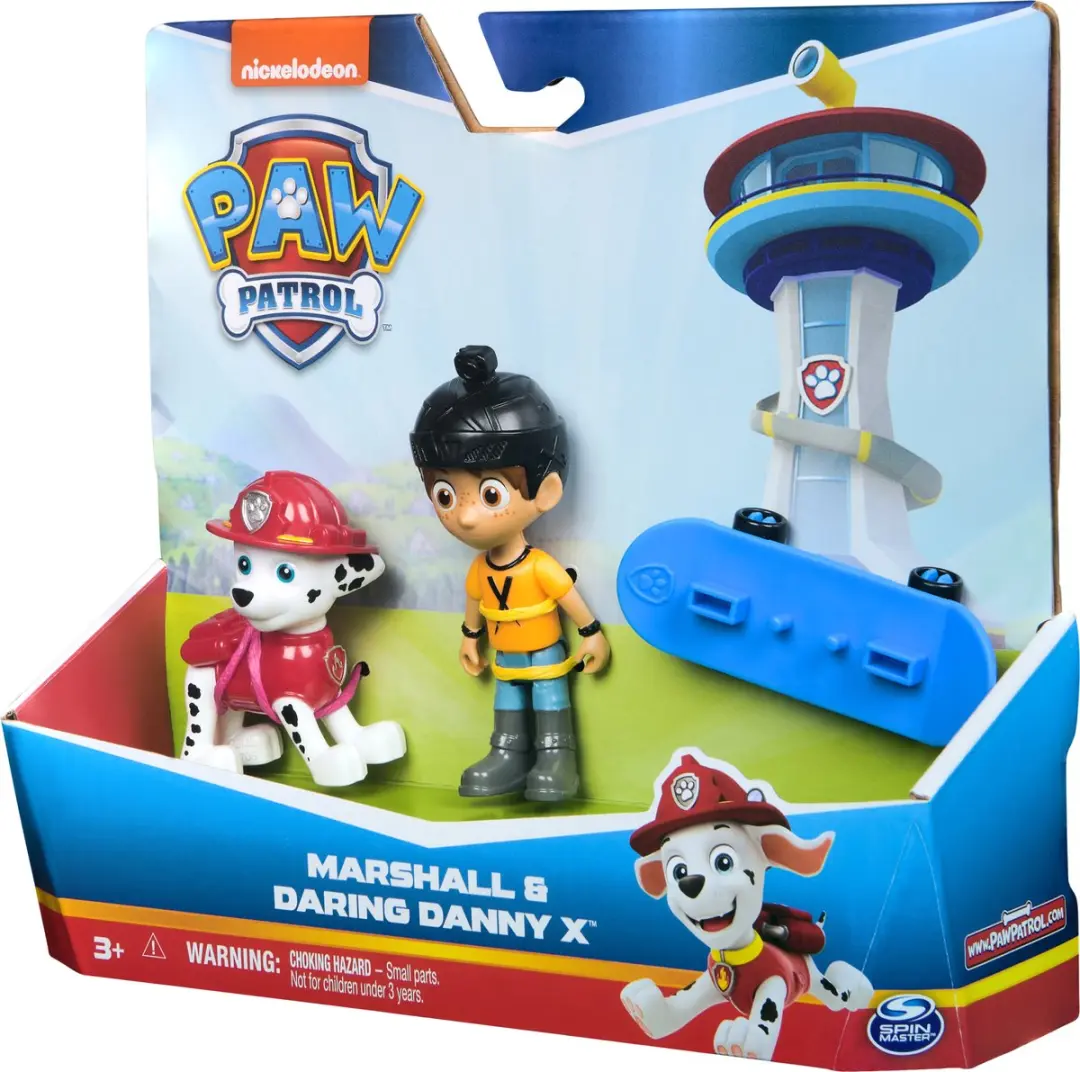PAW Patrol Marshall & Danny Skateboard Speelfigurenset - Marshall - afbeelding 4 van 6