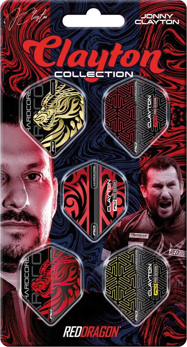 Red Dragon Jonny Clayton Hardcore Flight Collection X0800 Dart Flights - 3 Stuks - afbeelding 6 van 6