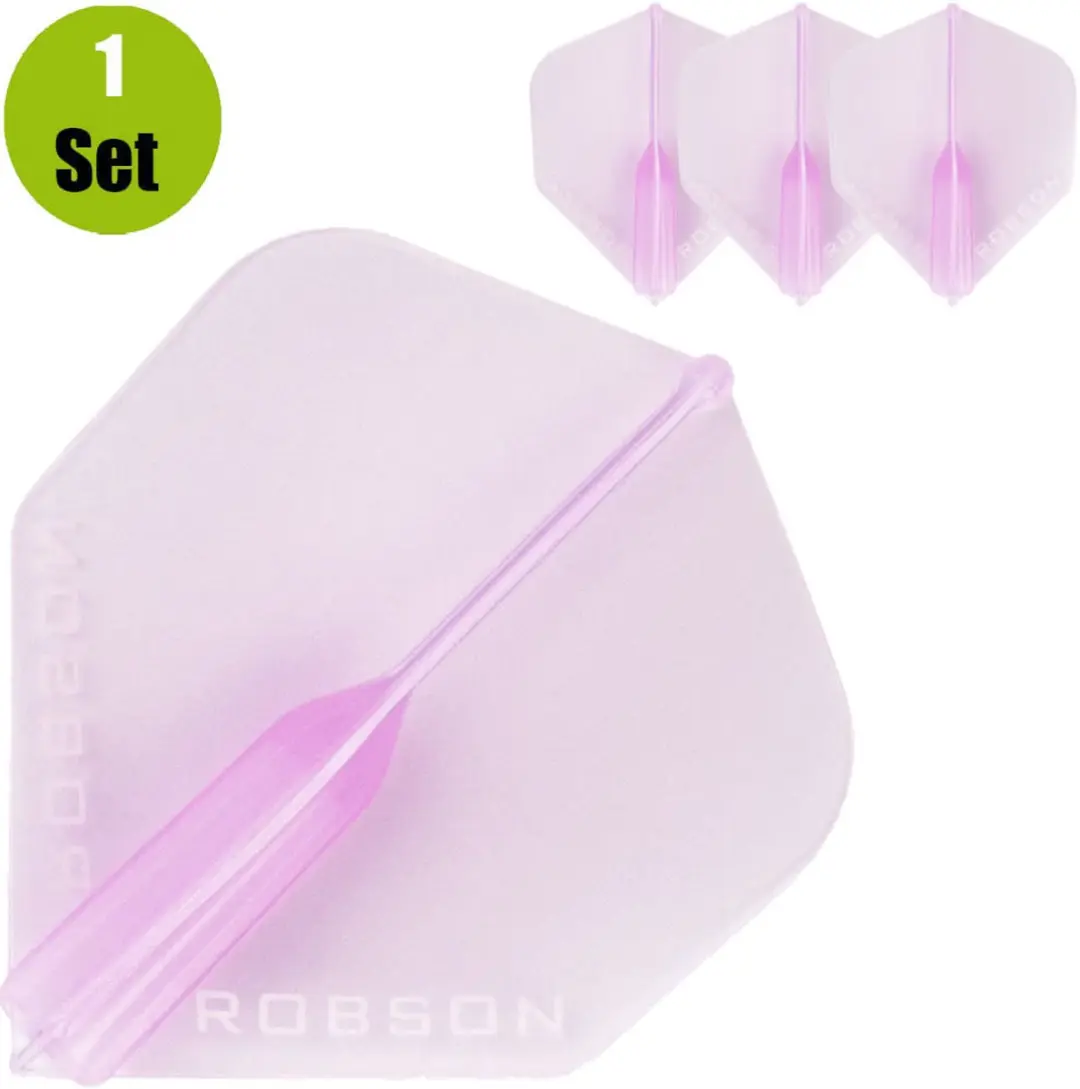 Bull's Robson Plus Crystal Clear Roze Dart Flights - 3 Stuks