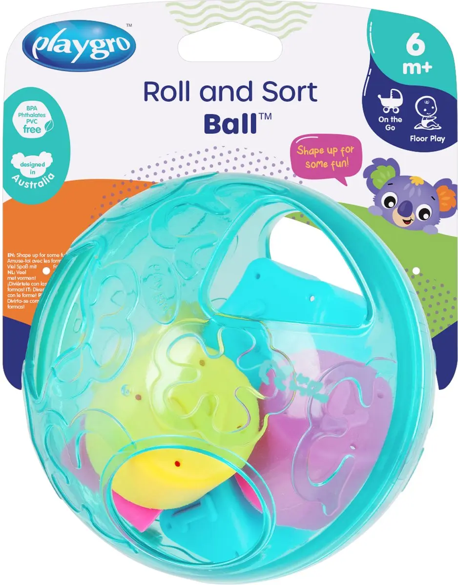 Playgro Roll and Sort Ball - Blauw