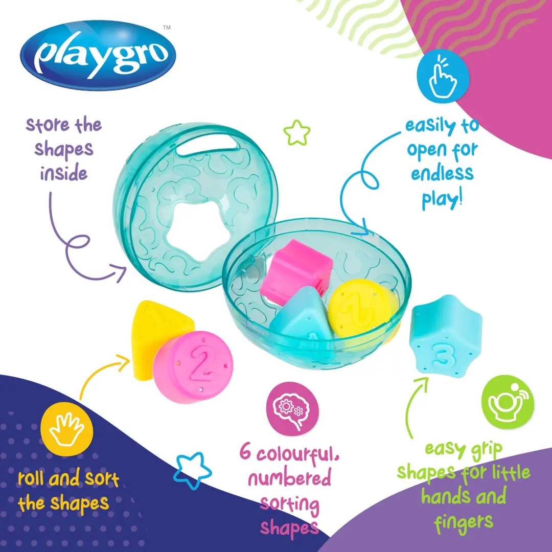 Playgro Roll and Sort Ball - Blauw