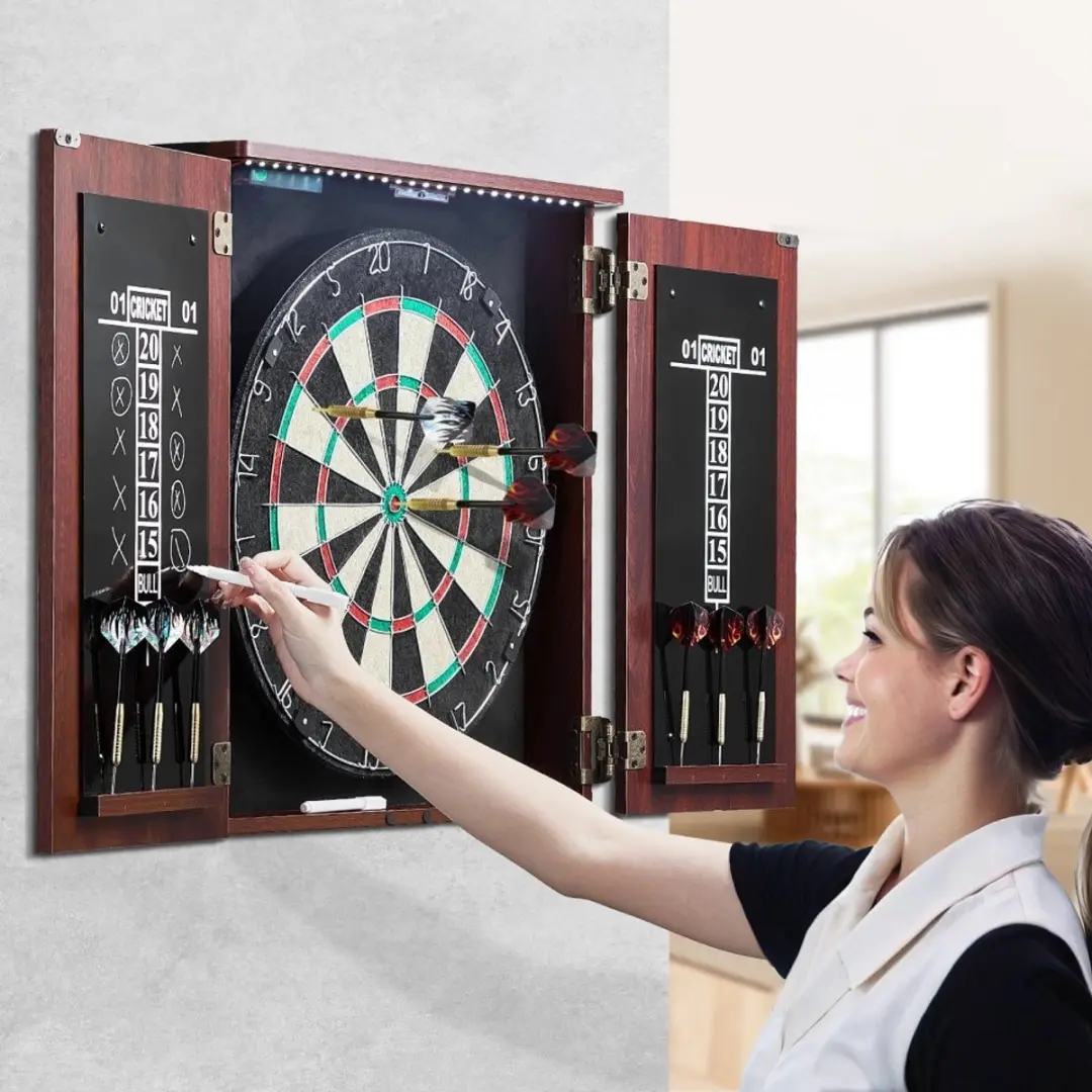 Dartshop Leiden Dartbordkast VDC11 - Officiële Wedstrijdmaat 45cm - Compleet met 6 Dartpijlen