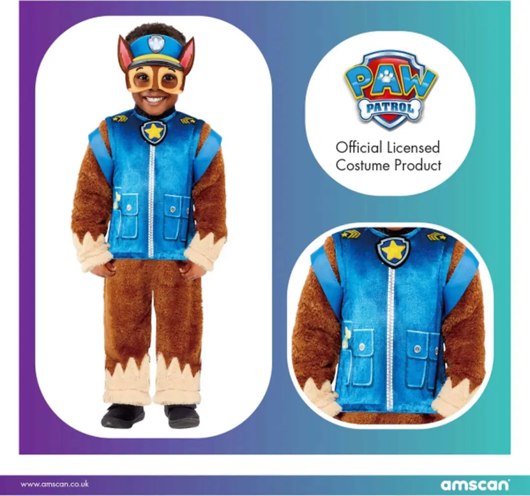 PAW Patrol Chase Verkleedkleding - 4-6 jaar - Bruin/Blauw
