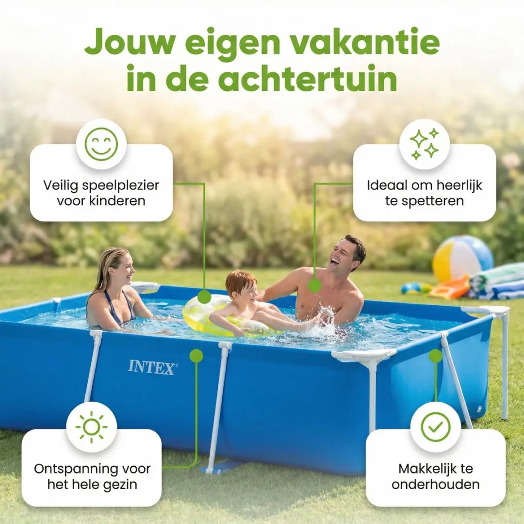 Intex Rechthoekig Frame Zwembad 260x160x65cm - Blauw